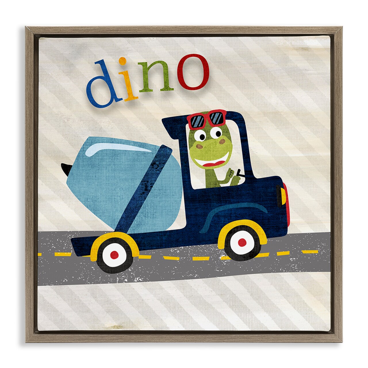 Stupell Industries Dino in Construction Truck Floating Frame By Susan Arnot